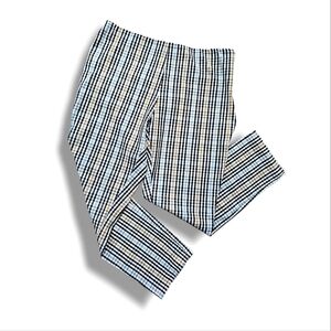 Multicolor Plaid Side Zipper Elastic Waist Pull on Cropped Slacks | A New Day